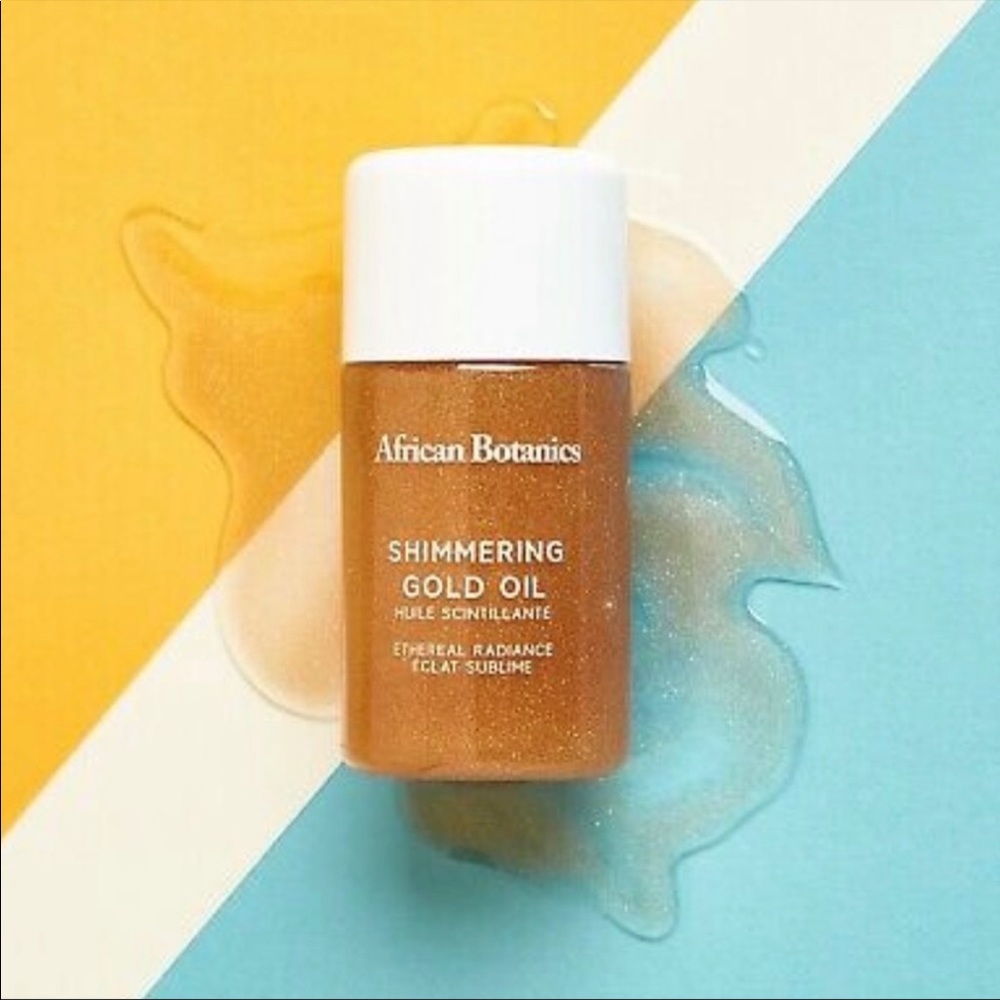 African‎ Botanicals Shimmering Gold Oil Face Body New 2oz